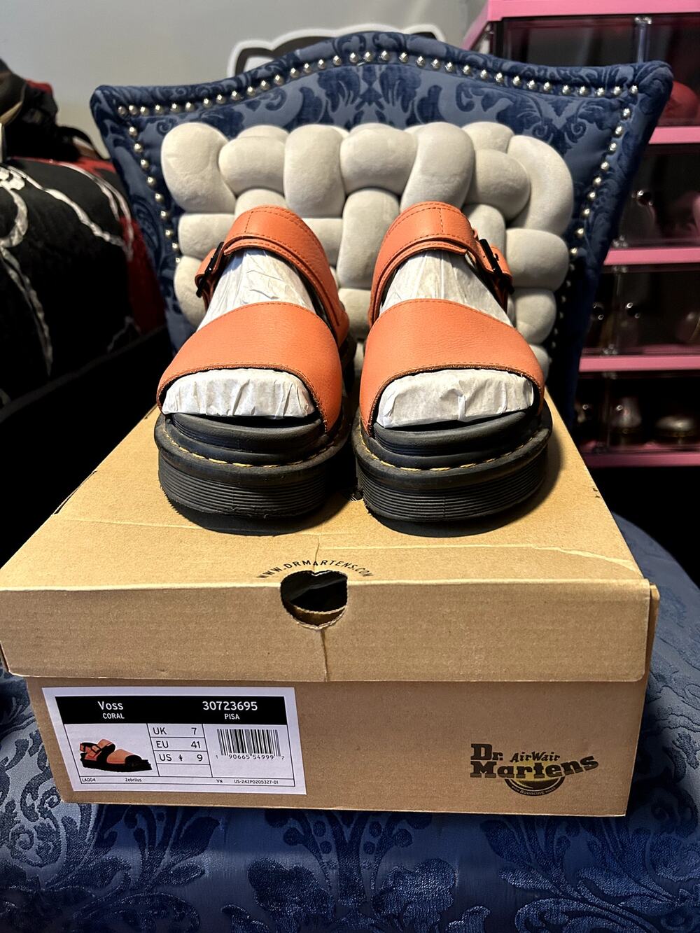 Dr Martens Voss Coral Orange Sandals size 9/EU 41 NWT